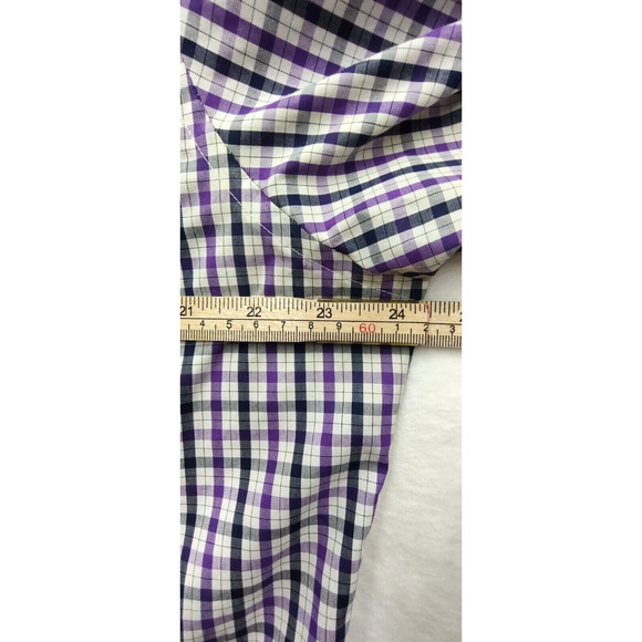 Banana‎ Republic Shirt Men's Size XL Long Sleeve Slim Fit Button Up Purple Plaid - Picture 4 of 10